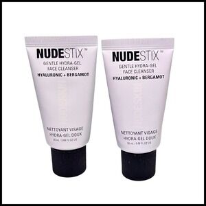 2 x Nudestix Gentle Hydra-Gel Face Cleanser Hyaluronic Bergamot Travel Size